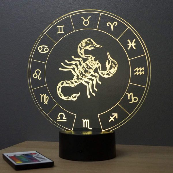 Lampe illusion 3D Astrologie Scorpion