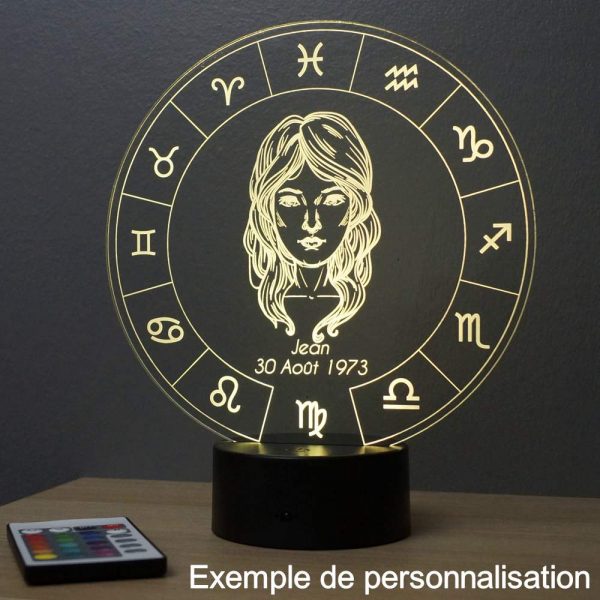 Lampe illusion 3D Astrologie Vierge