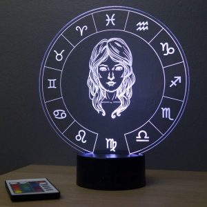 Lampe illusion 3D Astrologie Vierge