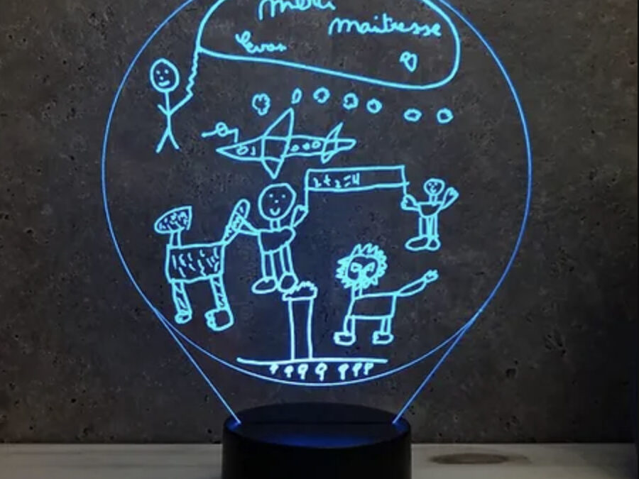 Lampe illusion 3D dessin