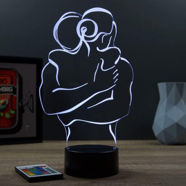 Lampe illusion 3D Couple enlacé