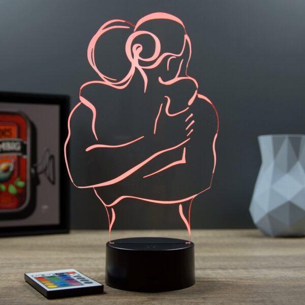 Lampe illusion 3D Couple enlacé