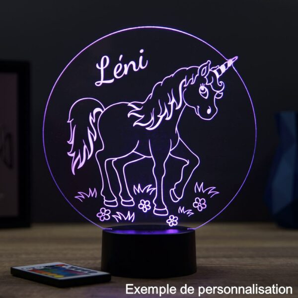 Lampe illusion 3D Licorne