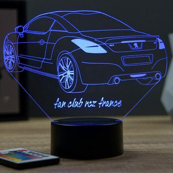 Lampe illusion 3D Peugeot RCZ R