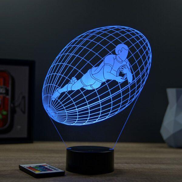Lampe illusion 3D Rugby Essai