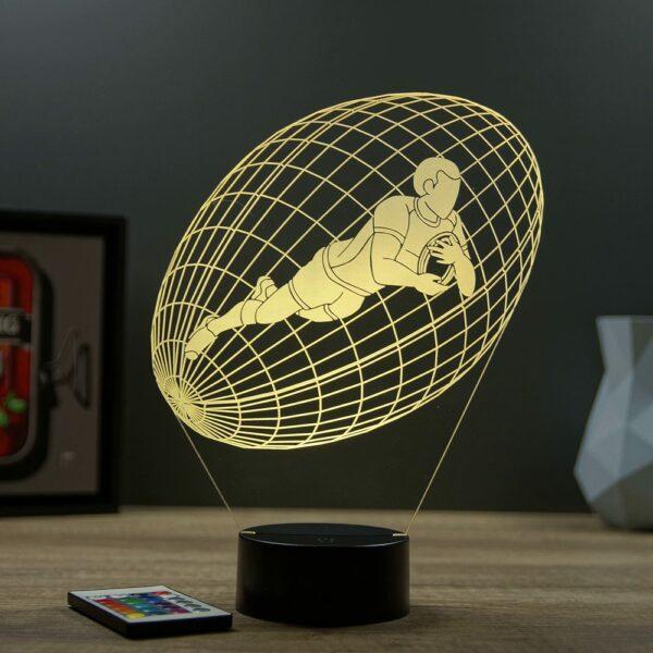 Lampe illusion 3D Rugby Essai