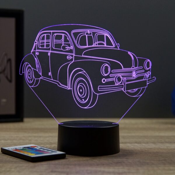 Lampe illusion 3D Renault 4CV 1960