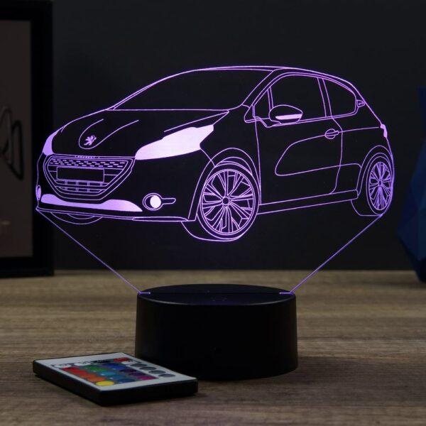 Lampe illusion 3D Peugeot 208GTI