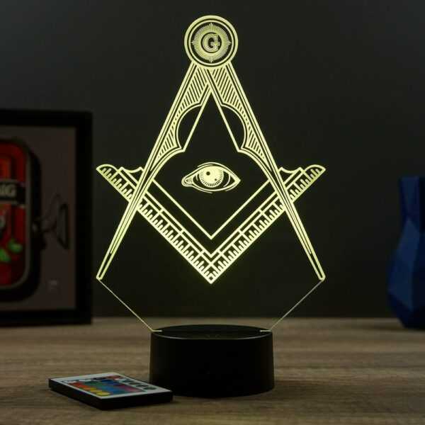 Lampe illusion 3D franc macon