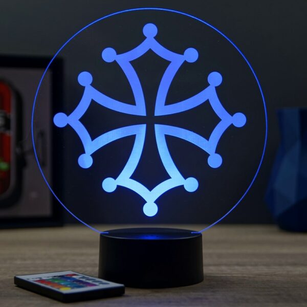 Lampe illusion 3D Croix Occitane