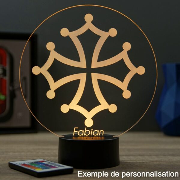 Lampe illusion 3D Croix Occitane